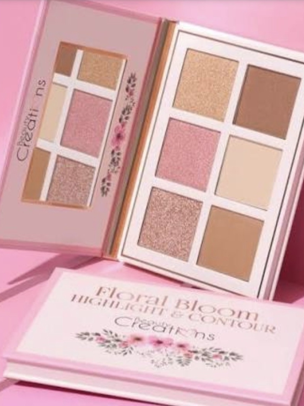 Beauty Creations Floral Bloom Eyeshadow & Contour Palette - Pink, Gold, Brown